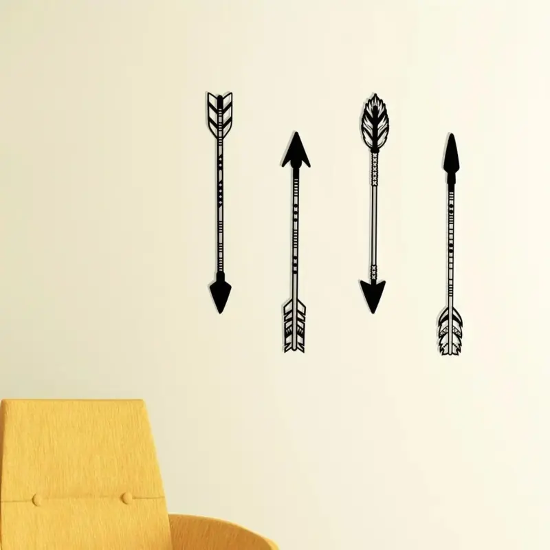 4 Pcs Black Metal Arrow Wall Art Set tag1