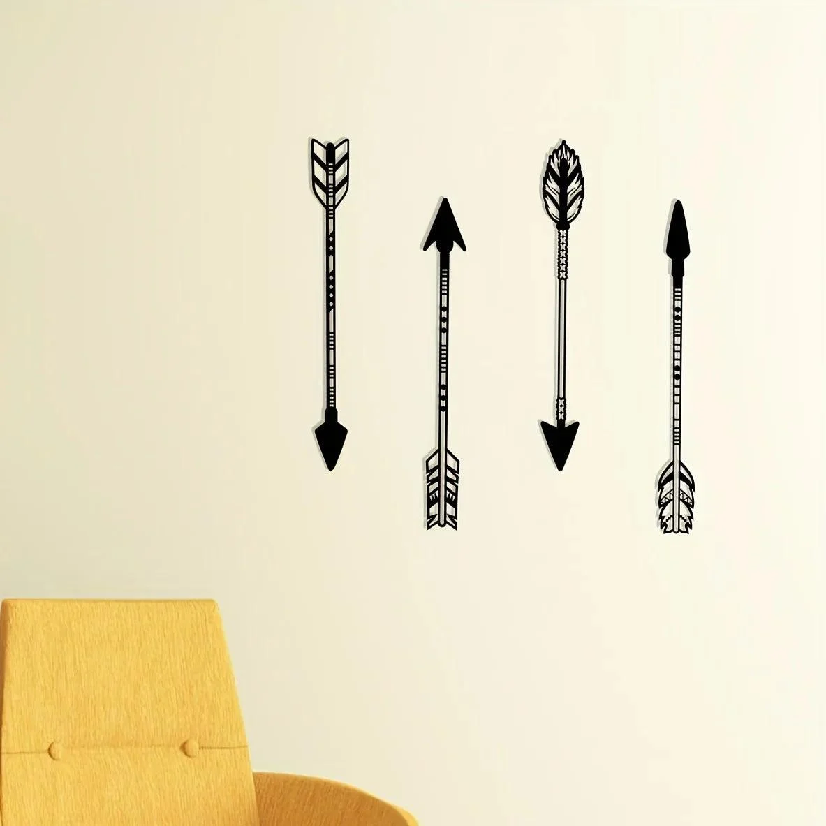 4 Pcs Black Metal Arrow Wall Art Set -  - #tag1#