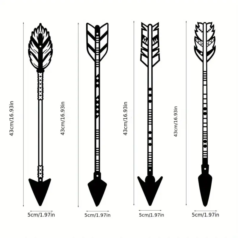 4 Pcs Black Metal Arrow Wall Art Set tag1