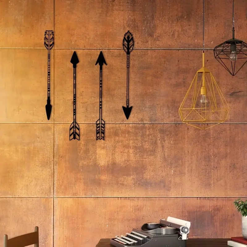 4 Pcs Black Metal Arrow Wall Art Set tag1