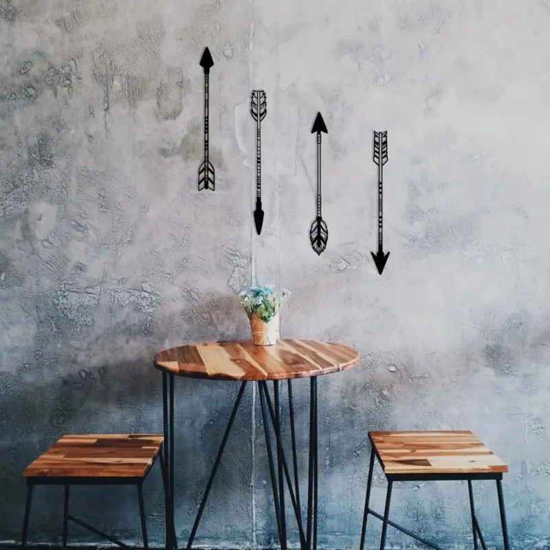 4 Pcs Black Metal Arrow Wall Art Set tag1