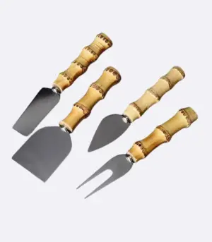 4 Pcs Natural Bamboo Cheese Knives Set