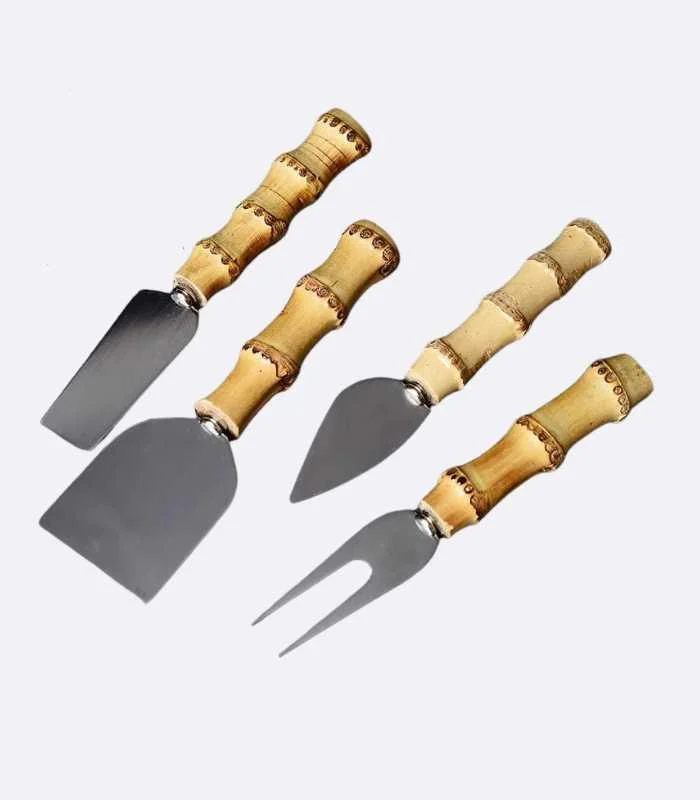 4 Pcs Natural Bamboo Cheese Knives Set -  - #tag1#
