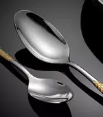 4 Pcs Premium Cutlery Set Stainless Steel Mirror Polished Silver Gold tag1
