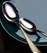 4 Pcs Premium Cutlery Set Stainless Steel Mirror Polished Silver Gold tag1
