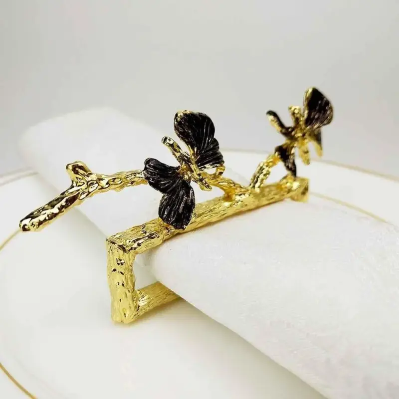 4 Pcs Set Napkin Rings Napkin Holder Butterfly 11.8 cm tag1