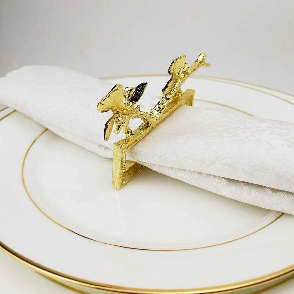 4 Pcs Set Napkin Rings Napkin Holder Butterfly 11.8 cm -  - #tag1#