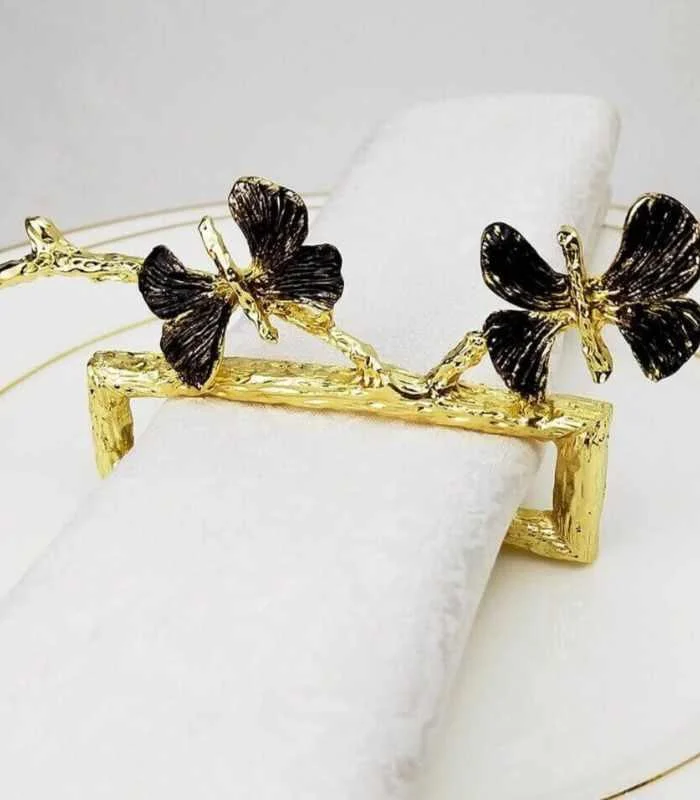 4 Pcs Set Napkin Rings Napkin Holder Butterfly 11.8 cm -  - #tag1#