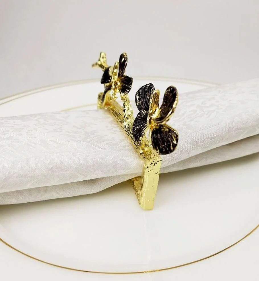 4 Pcs Set Napkin Rings Napkin Holder Butterfly 11.8 cm -  - #tag1#