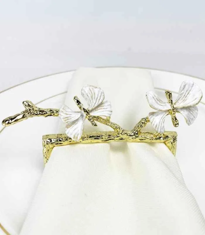 4 Pcs Set Napkin Rings Napkin Holder Butterfly 11.8 cm -  - #tag1#