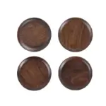 4 Piece Black Walnut Wooden Dinner Set tag1