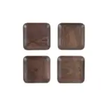 4 Piece Black Walnut Wooden Dinner Set tag1