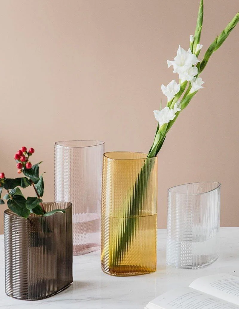 4 Piece Modern Nordic Style Cylindrical Glass Vases -  - #tag1#