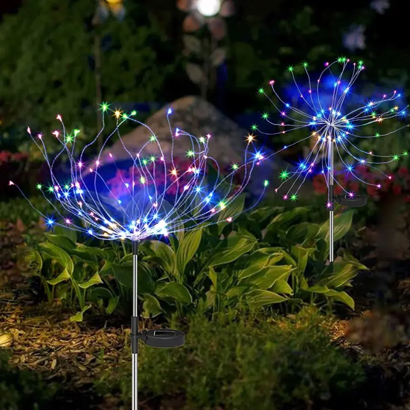 4 Pieces Outdoor Solar Garden Fireworks Lights tag1