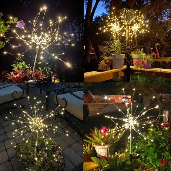 4 Pieces Outdoor Solar Garden Fireworks Lights -  - #tag1#