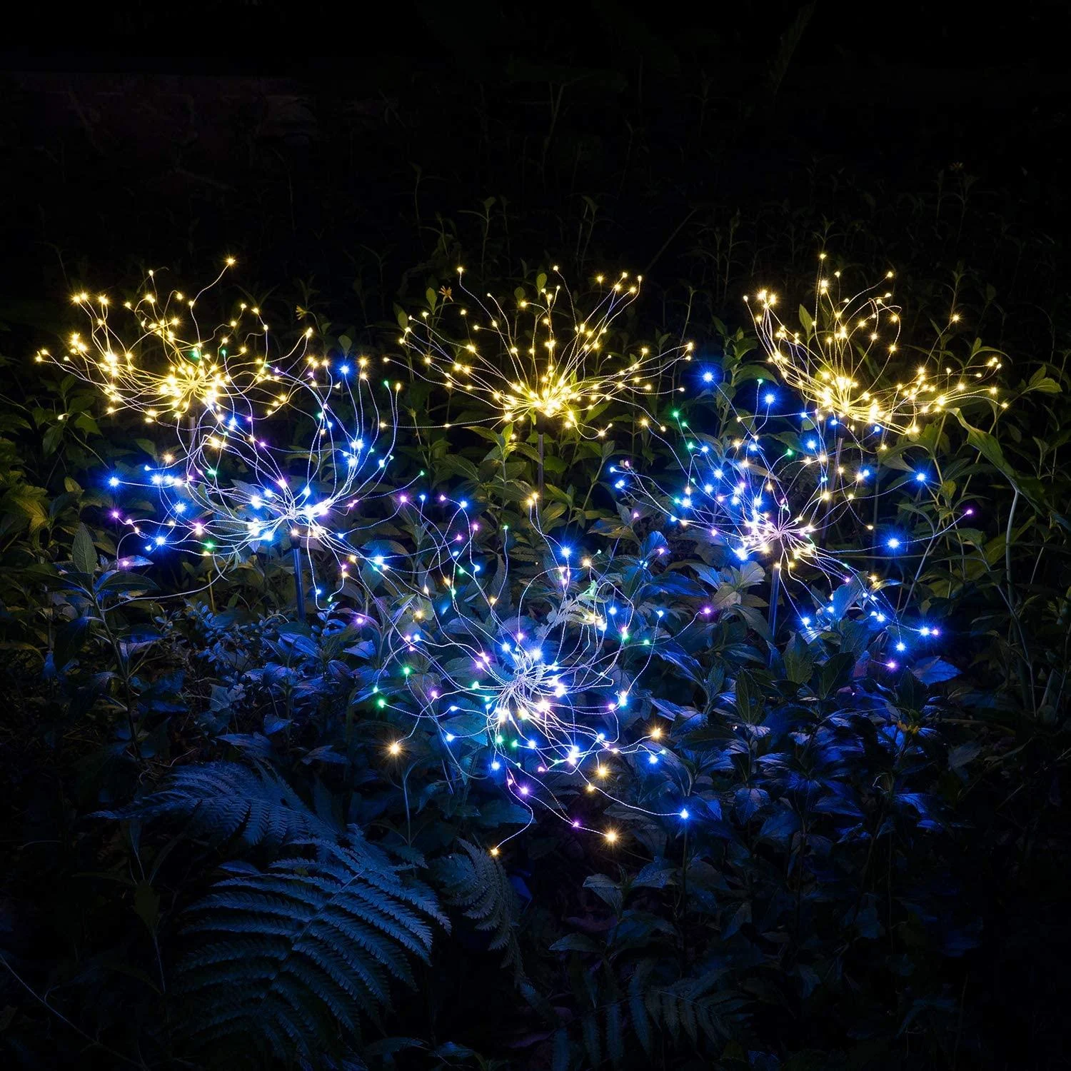 4 Pieces Outdoor Solar Garden Fireworks Lights -  - #tag1#