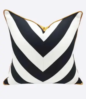 Jazz Cushion Cover Chevron Pattern Ivory & Black 45 cm
