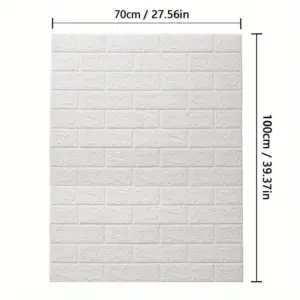 5/10pcs DIY 3D Foam Wall Sticker, Brick Grain Wallpaper