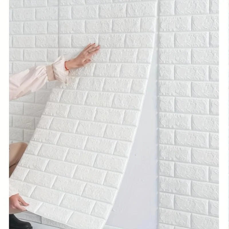 5/10pcs DIY 3D Foam Wall Sticker, Brick Grain Wallpaper -  - #tag1#