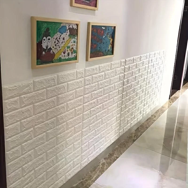 5/10pcs DIY 3D Foam Wall Sticker, Brick Grain Wallpaper -  - #tag1#