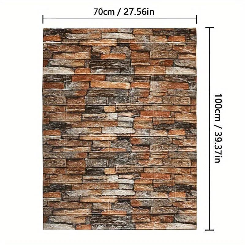 5/10pcs DIY 3D Foam Wall Sticker, Brick Grain Wallpaper -  - #tag1#