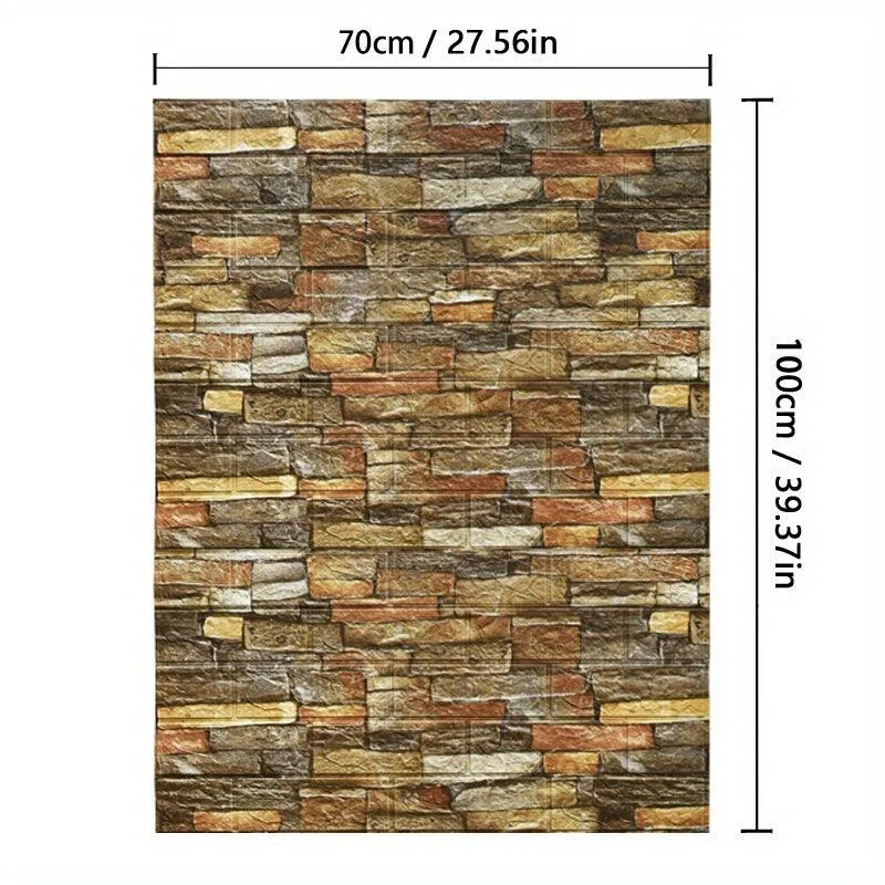 5/10pcs DIY 3D Foam Wall Sticker, Brick Grain Wallpaper -  - #tag1#
