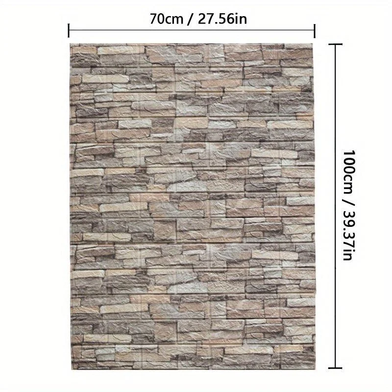 5/10pcs DIY 3D Foam Wall Sticker, Brick Grain Wallpaper -  - #tag1#