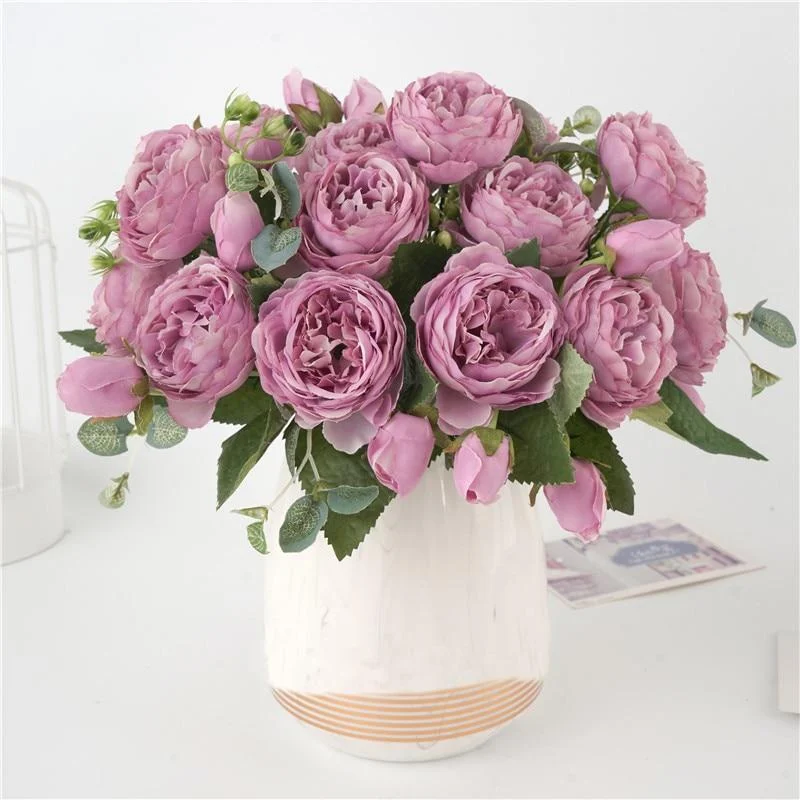 5 Big Heads Bouquet Peonies Artificial Flowers Silk Peonies Bouquet 4 Bud Flowers Wedding Home Decoration 24812634 46a6 4867 A58d C05876493d85