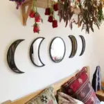 5 Piece Wooden Acrylic Moon Mirror Moon Cycle Variation Decorative Wall Mirror Creative Bohemian Mirror 259f7d70 cfa2 418c 9412 0eba26daf0f2