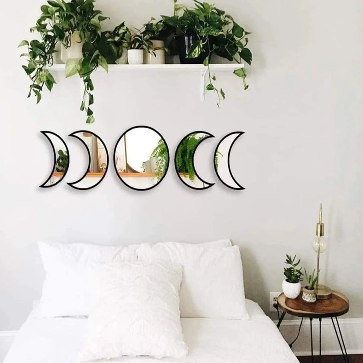 5 Piece Wooden Acrylic Moon Mirror Moon Cycle Variation Decorative Wall Mirror Creative Bohemian Mirror 9b1cea55 C03d 4ec5 A5a6 Df1cfbbdbc2b