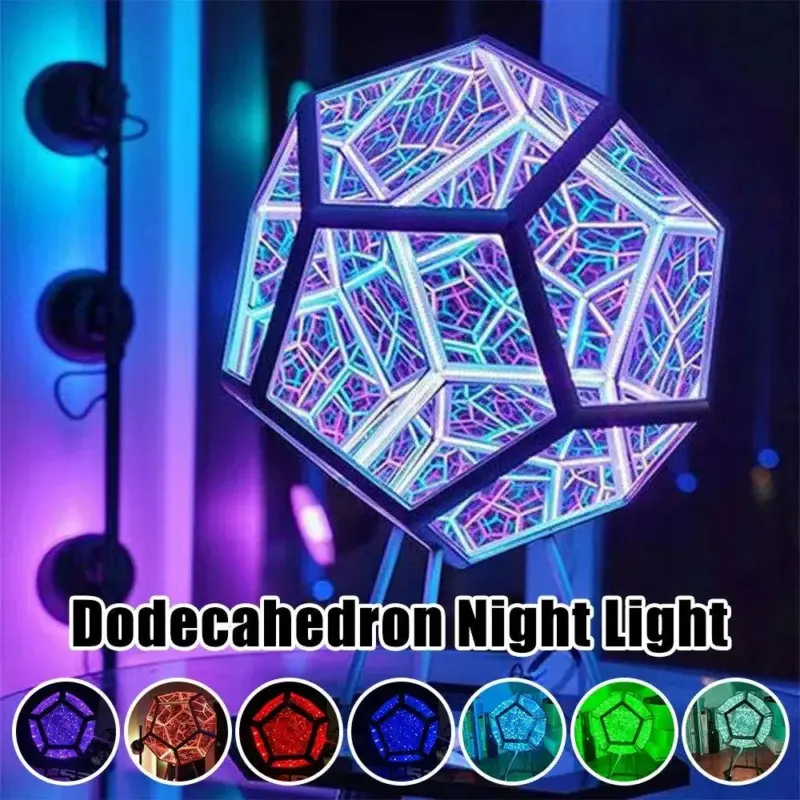5 main christmas decor night lights creative cool infinite dodecahedron creative cool color art lights dream star lights birthday gifts