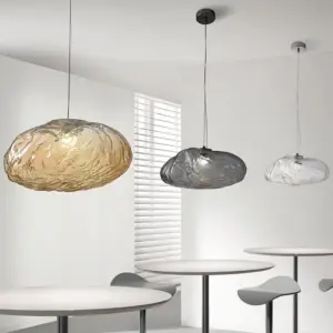 Homeko Glass Cloud Shape Pendant Light Indoor Fixture Decorative Light