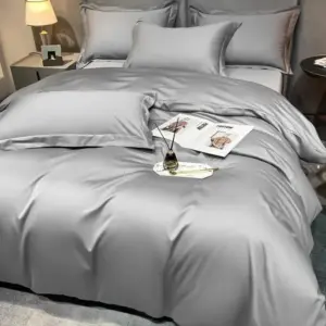 Homeko Light Grey Silky Cotton Bedding Set