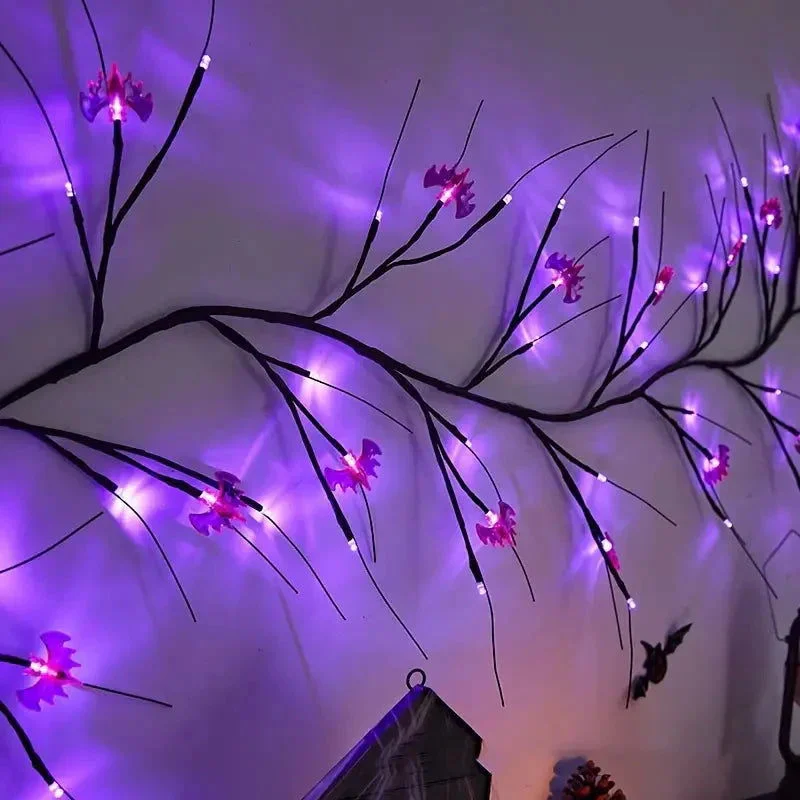 54LED Halloween Bat Decorative Branch String Lights, Wall-mounted Indoor Decorative String Lights -  - #tag1#