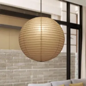 Paper Pendant Lamp - Traditional White Lantern