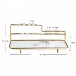 5 European Bathroom Desktop Storage Tray Marbling Ceramics Metal Storage Rack Toothbrush Toothpaste Holder Cosmetic Organize Tray