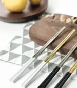5 Pairs Chopstick Set Stainless Steel Reusable 23.5 cm tag1