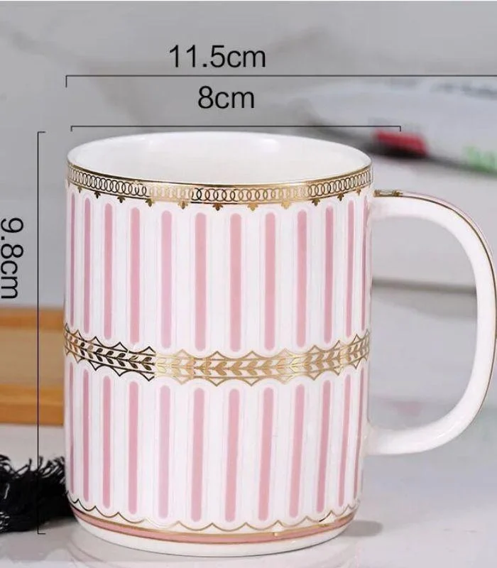 5 Pcs Set Bathroom AssesoriesCeramic Pink & White -  - #tag1#