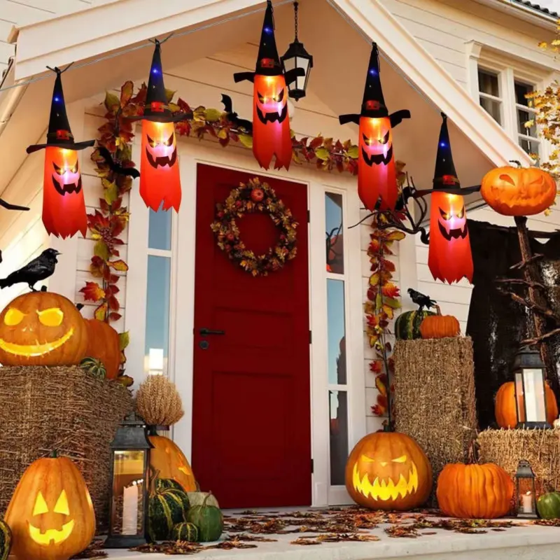 5 String Horror Lights Wizard Hats Halloween Decoration tag1