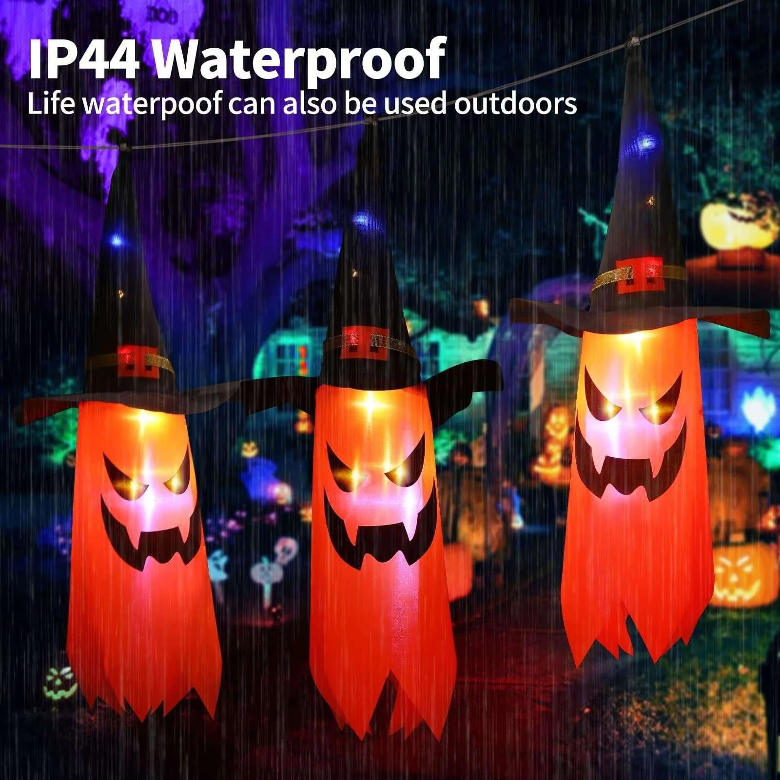 5 String Horror Lights Wizard Hats Halloween Decoration -  - #tag1#