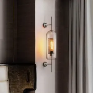 Homeko Glass Golden Wall Ball Light Bedside Sconce