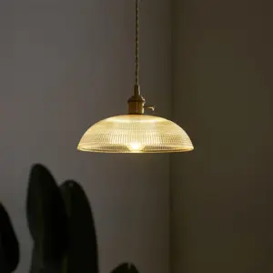 Homeko INS Glass Ribbed Pendant Light