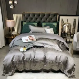 Homeko Grey Cotton Satin Bedding Set