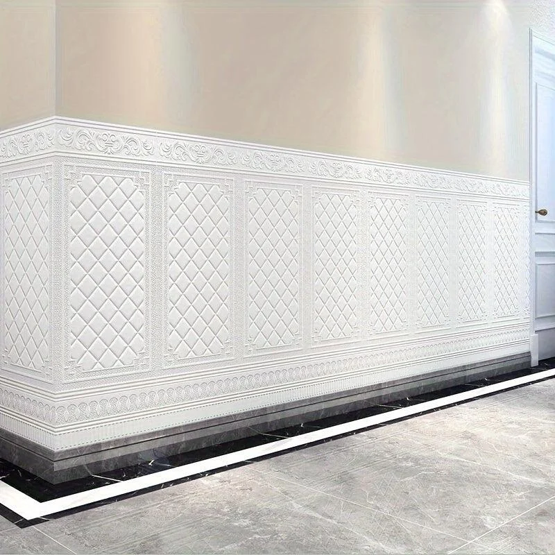 5pcs 3D Wall Tile Sticker, Foam Self-Adhesive Anti-Collision Wallpaper, Waterproof Moisture-Proof Sticker -  - #tag1#