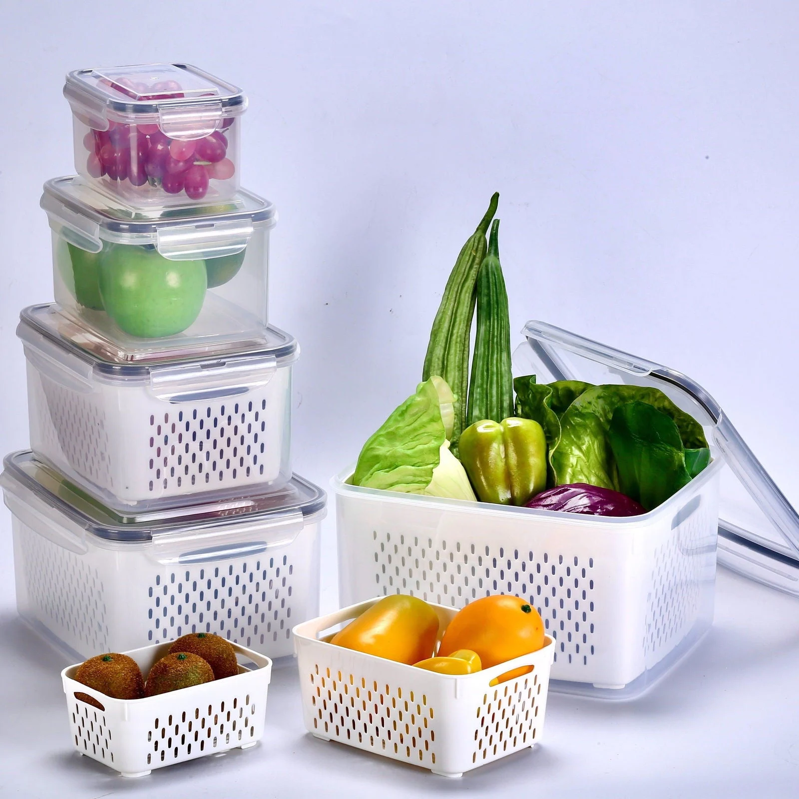 5pcs Of 1 Set, Refrigerator Storing Water Container With Lid -  - #tag1#