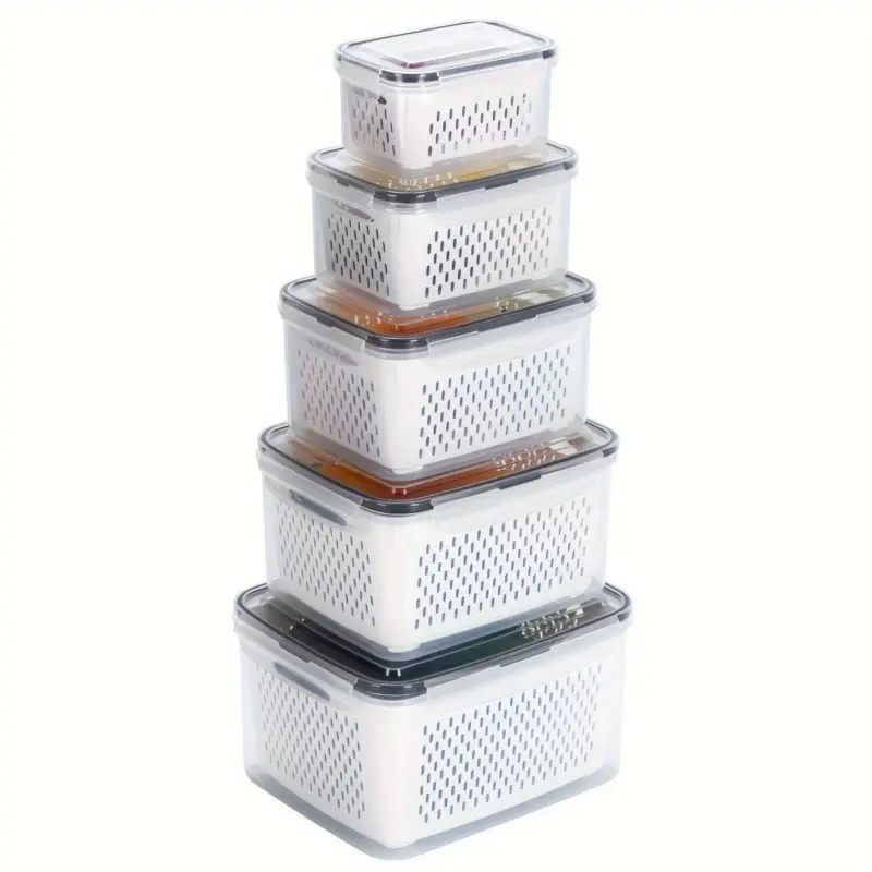 5pcs Of 1 Set Refrigerator Storing Water Container With Lid tag1