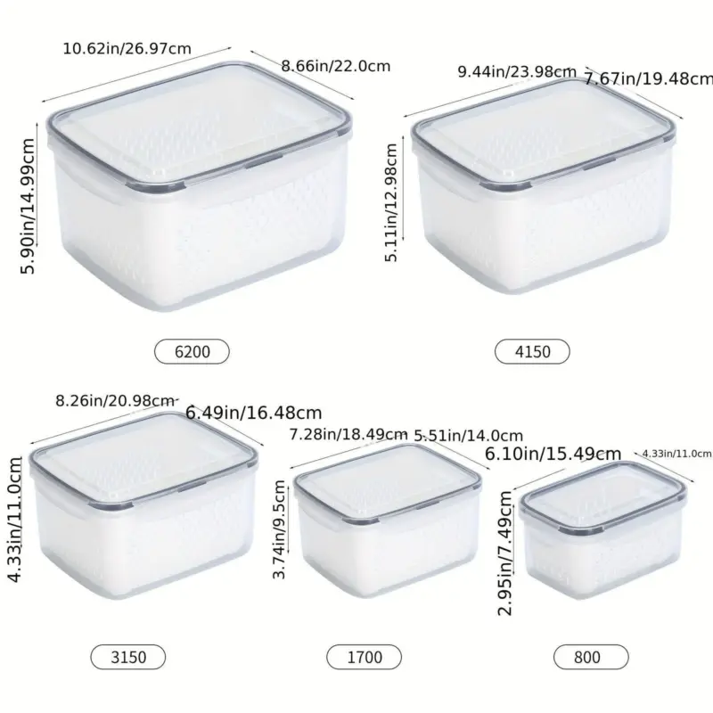 5pcs Of 1 Set Refrigerator Storing Water Container With Lid tag1