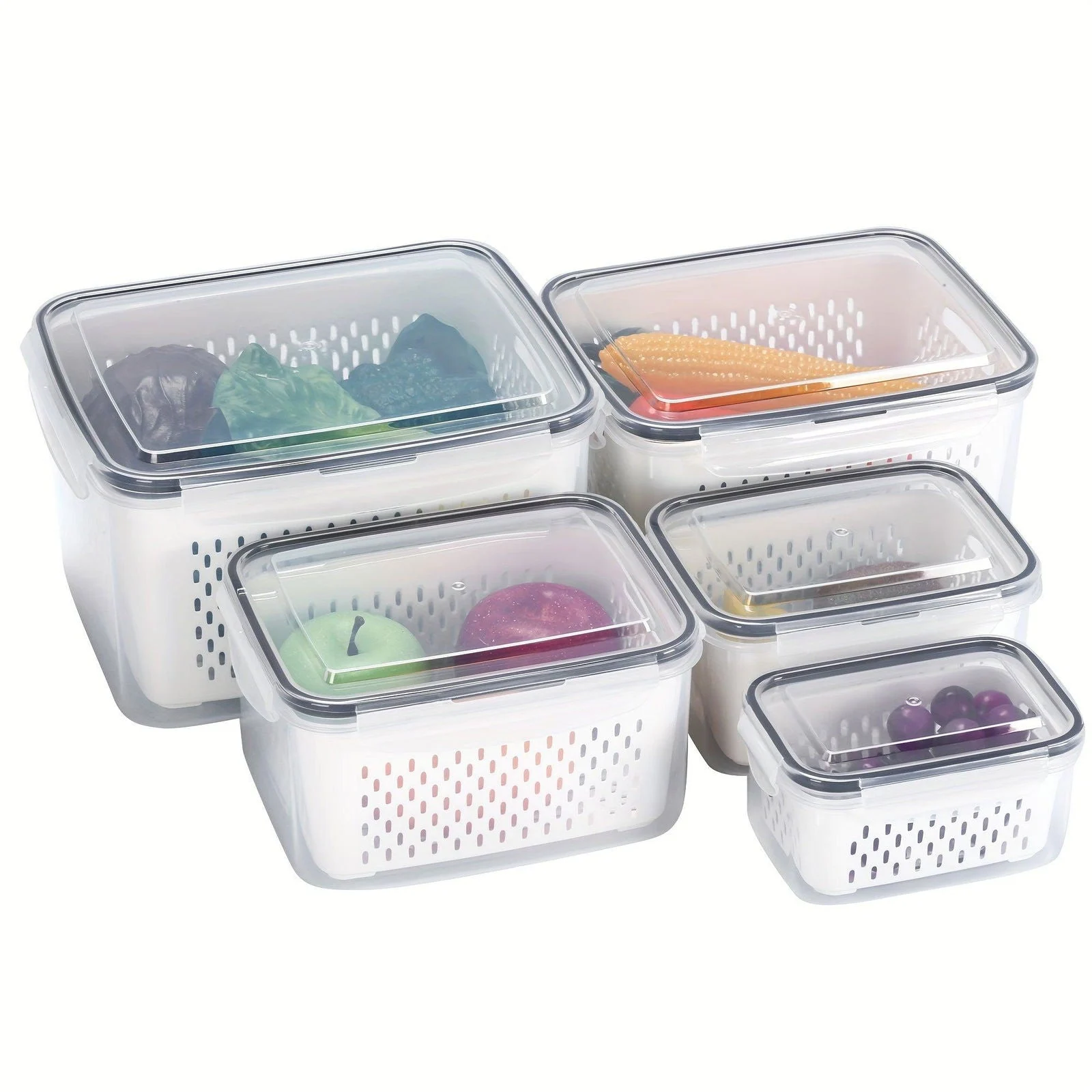 5pcs Of 1 Set, Refrigerator Storing Water Container With Lid -  - #tag1#