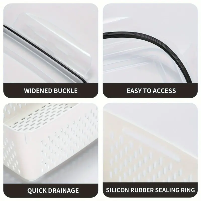 5pcs Of 1 Set Refrigerator Storing Water Container With Lid tag1