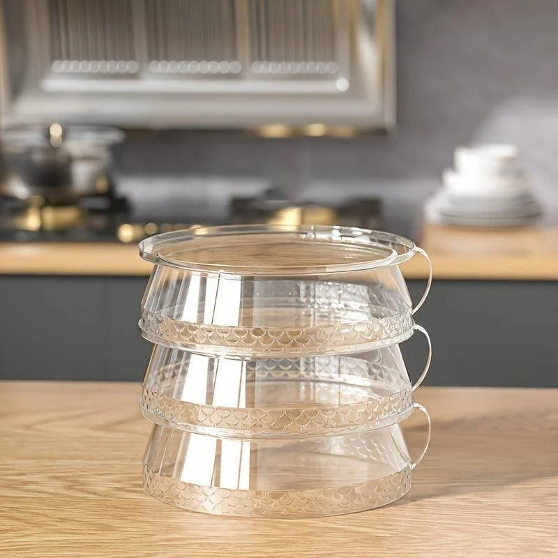 5pcs Stackable Food Cover, Transparent Dust-proof Serving Cover, Food Insulation Cover, Multi-functional Food Protection Cover -  - #tag1#